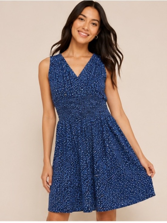 Daisy Fuentes Dresses & Skirts - Daisy Fuentes Blue Abstract Midi Dress XL